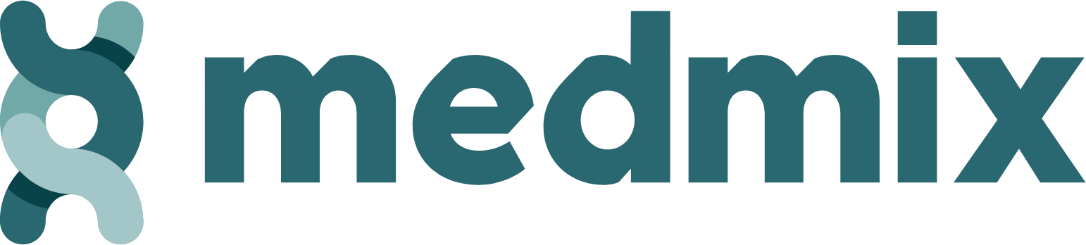Medmix company logo featuring a stylized abstract symbol and the word "medmix" in bold lowercase letters.