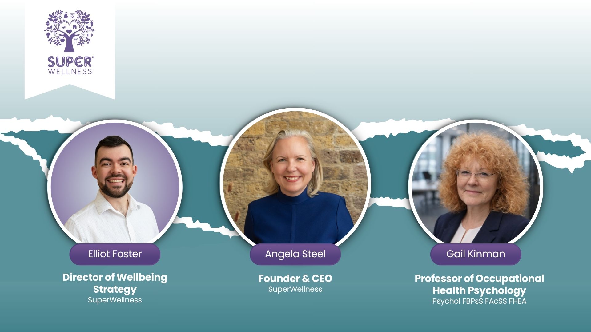 Headshots of Elliot Foster, Angela Steel, and Professor Gail Kinman — speakers for the Research Briefing webinar on 25 November